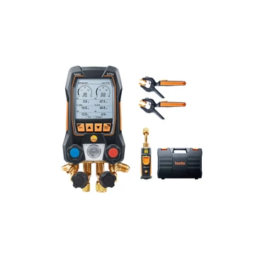 testo 570s Okos Vákuum szett - Okos digitális szervizcsaptelep vezeték nélküli hőmérséklet vákuum -és csőhőmérséklet érzékelőkkel