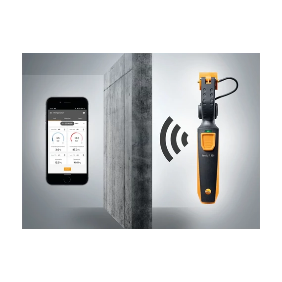testo 115i - Okostelefonnal vezérelhető csőhőmérséklet érzékelő